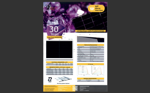 Hanover Solar Mono 450wp glass-glass, HJT - Mono 400wp glass-glass HJT